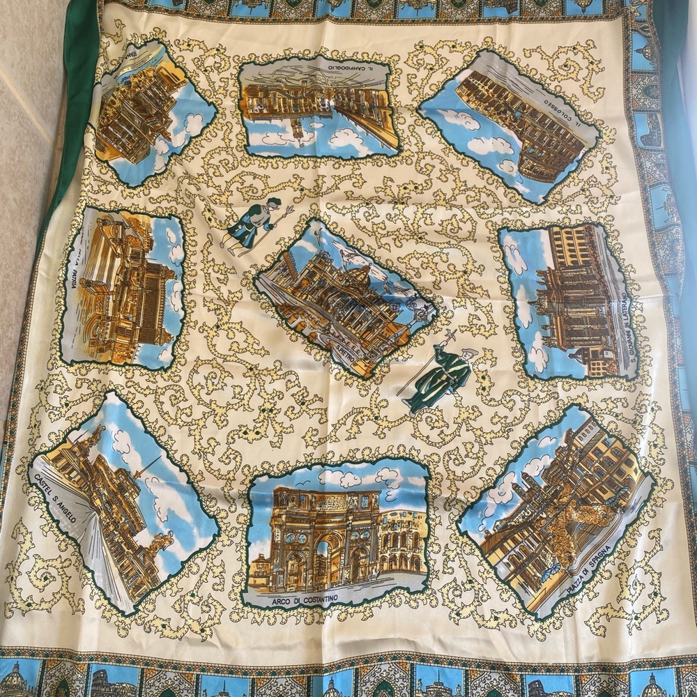 Italian Cities Architectural Print Scarf